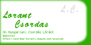 lorant csordas business card