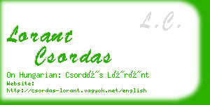 lorant csordas business card